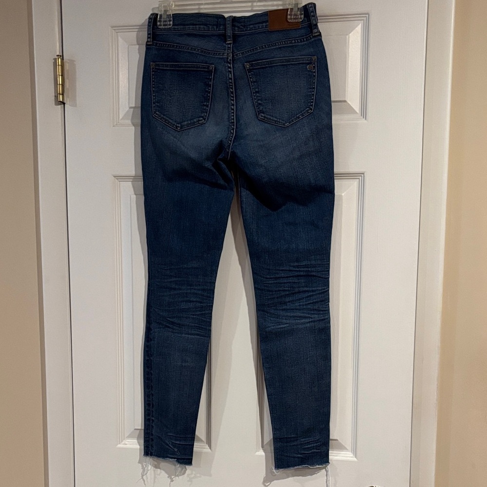 Madewell 9” High Rise Skinny Button Fly Dark Blue Jeans size 26 (4) - Picture 4 of 10